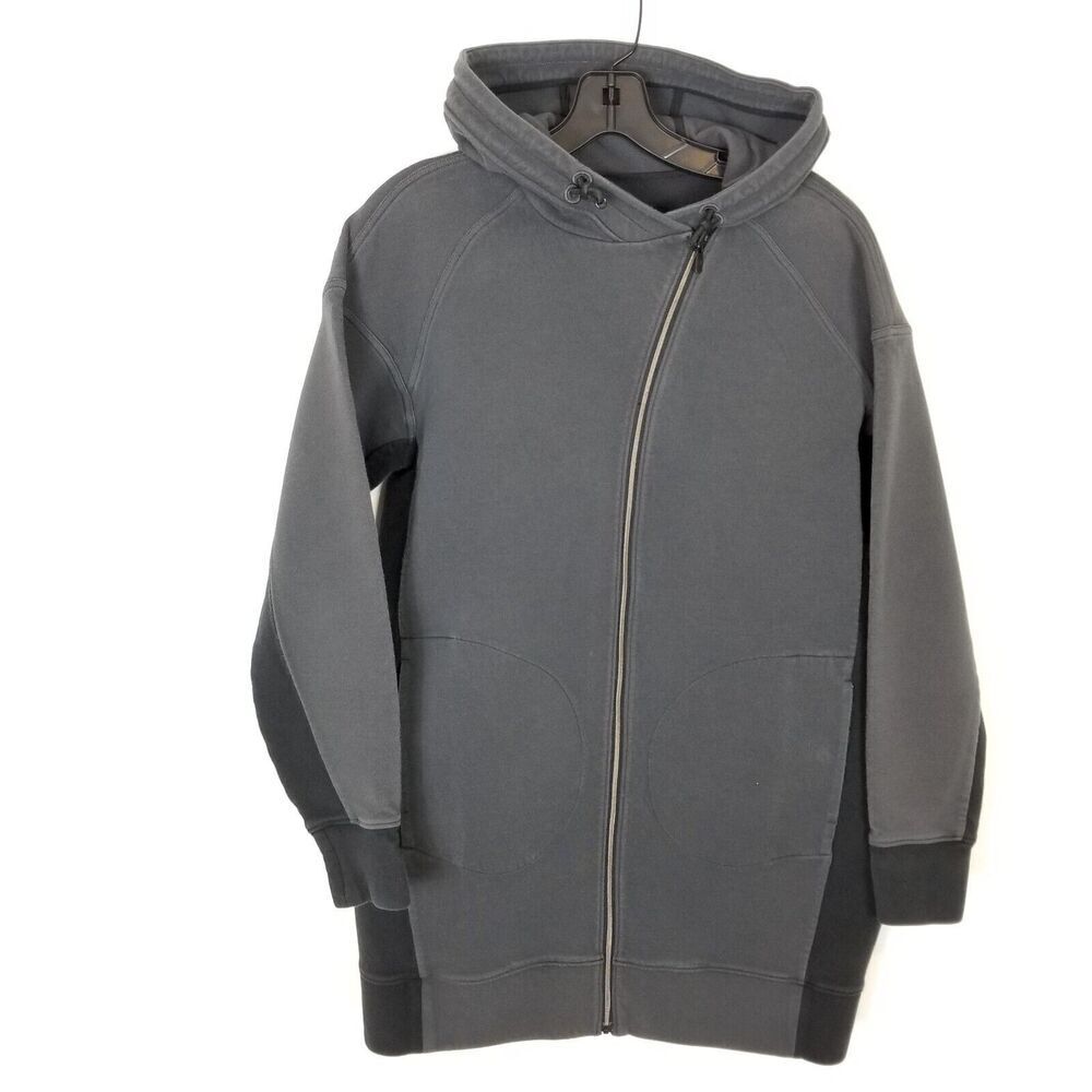 Lululemon Women In Orbit Jacket Hooded Sz 4 Graphite Grey Athletic Casual